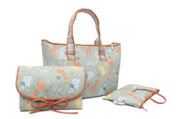 Safari Wickeltasche Set - Shopper Bag