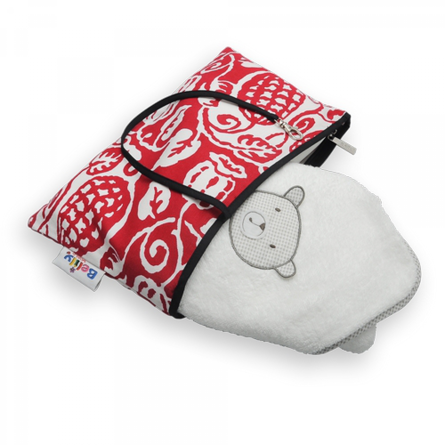 Wickeltasche Set mit Wickelunterlage und Kosmetiktasche - Label für  Wickeltaschen, Stillkissen, Stubenwagen, Spielzelte und Baby Betten
